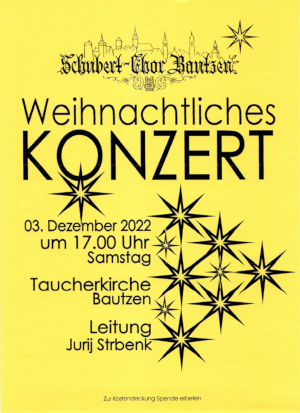 Plakat Weihnachtliches Konzert Taucherkirche"